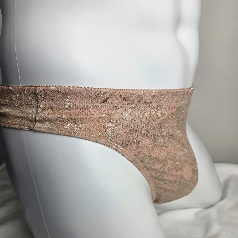 Cosabella Italian Luxury Classic G-String Floral Lace Mens Underwear Sei Beige